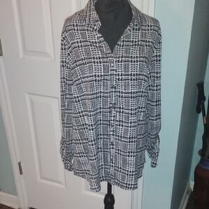 NWT Charter Club Black and White Patterned Women's Shirt